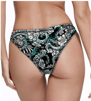 SPACEFISH Electric Blue Octofloral Bikini Bottom